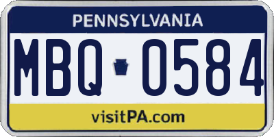 PA license plate MBQ0584