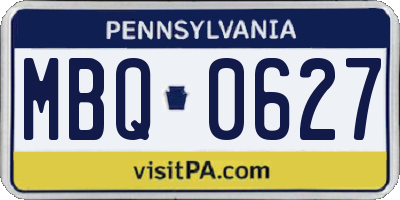 PA license plate MBQ0627