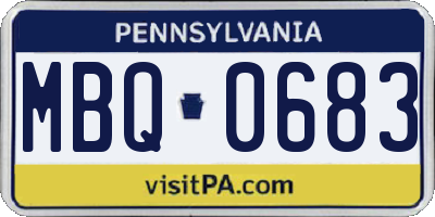PA license plate MBQ0683