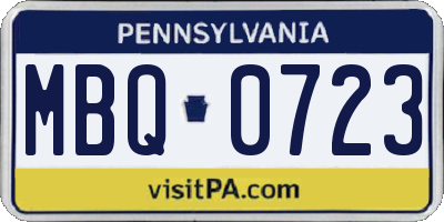 PA license plate MBQ0723