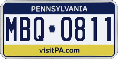 PA license plate MBQ0811
