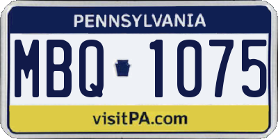 PA license plate MBQ1075