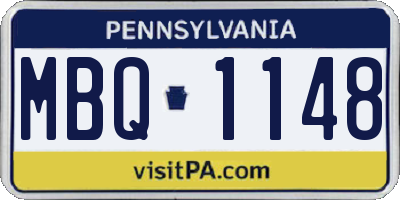 PA license plate MBQ1148