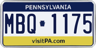 PA license plate MBQ1175