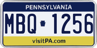 PA license plate MBQ1256