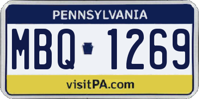 PA license plate MBQ1269