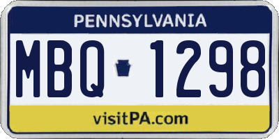 PA license plate MBQ1298