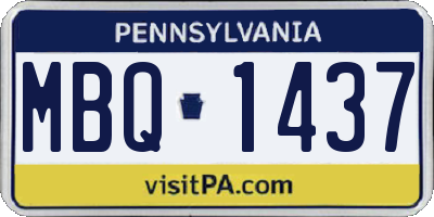 PA license plate MBQ1437