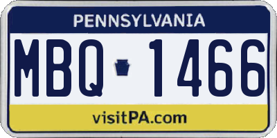 PA license plate MBQ1466