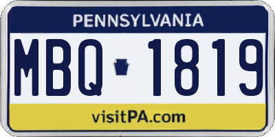 PA license plate MBQ1819