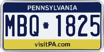 PA license plate MBQ1825
