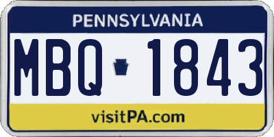 PA license plate MBQ1843