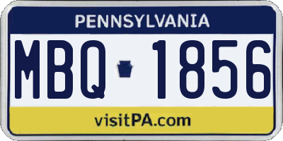PA license plate MBQ1856
