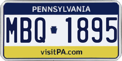 PA license plate MBQ1895