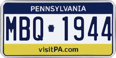 PA license plate MBQ1944