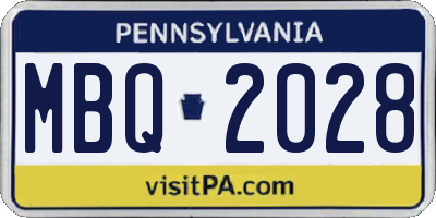 PA license plate MBQ2028