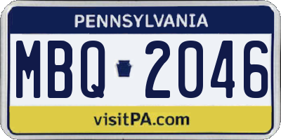 PA license plate MBQ2046