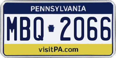 PA license plate MBQ2066