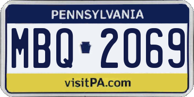 PA license plate MBQ2069