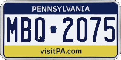 PA license plate MBQ2075