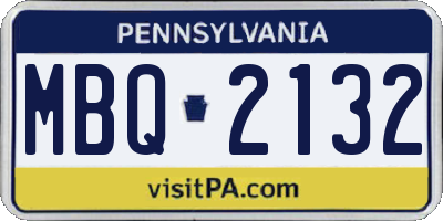 PA license plate MBQ2132