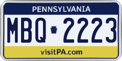 PA license plate MBQ2223