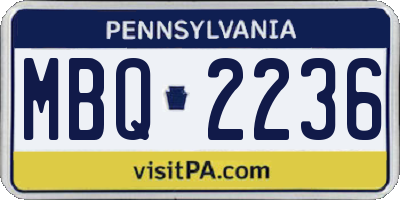 PA license plate MBQ2236