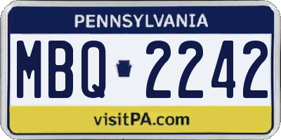 PA license plate MBQ2242