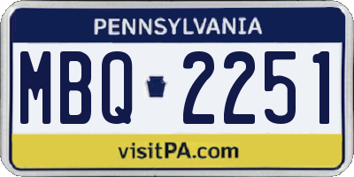 PA license plate MBQ2251