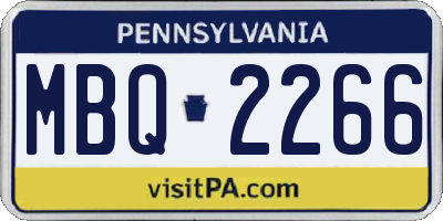 PA license plate MBQ2266