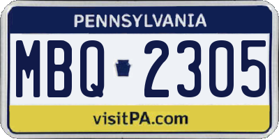 PA license plate MBQ2305