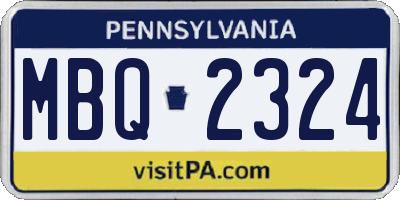 PA license plate MBQ2324