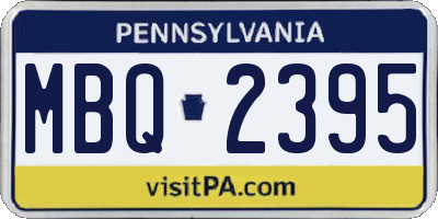 PA license plate MBQ2395