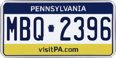 PA license plate MBQ2396