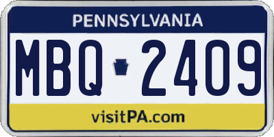PA license plate MBQ2409