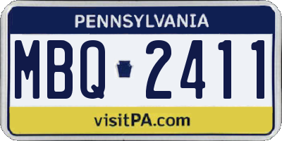 PA license plate MBQ2411