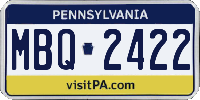 PA license plate MBQ2422