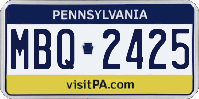PA license plate MBQ2425