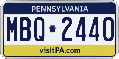 PA license plate MBQ2440