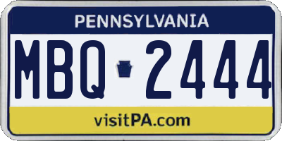 PA license plate MBQ2444