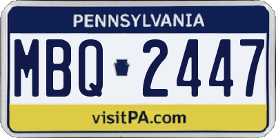 PA license plate MBQ2447