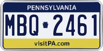 PA license plate MBQ2461