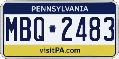 PA license plate MBQ2483
