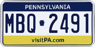 PA license plate MBQ2491