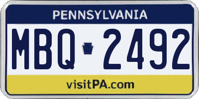 PA license plate MBQ2492