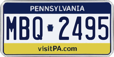 PA license plate MBQ2495