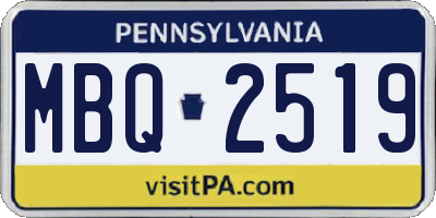 PA license plate MBQ2519