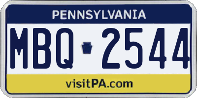 PA license plate MBQ2544