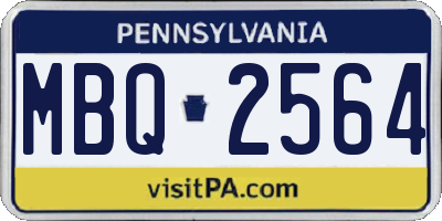 PA license plate MBQ2564