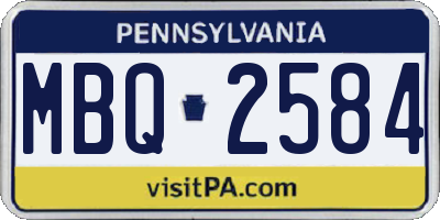 PA license plate MBQ2584